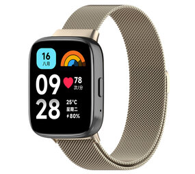 Strap-it® Redmi Watch 3 Active / Lite Milanaise Armband (Sekt) Strap-it® Redmi Watch 3 Active / Lite Milanaise Armband (Sekt)