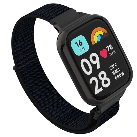Strap-it® Strap-it Redmi Watch 3 Active / Lite Nylon Armband (Schwarz) Strap-it® Strap-it Redmi Watch 3 Active / Lite Nylon Armband (Schwarz)