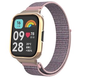 Strap-it® Redmi Watch 3 Active / Lite Nylon Armband (Rosa) Strap-it® Redmi Watch 3 Active / Lite Nylon Armband (Rosa)