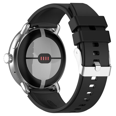 Strap-it® Strap-it Google Pixel Watch 1/2 Silikon Armband (Schwarz)