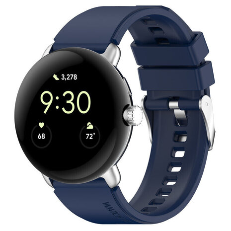 Strap-it® Strap-it Google Pixel Watch 1/2 Silikon Armband (Dunkelblau)