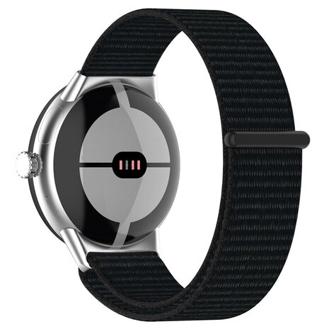 Strap-it® Strap-it Google Pixel Watch 1/2 Nylon Armband (Schwarz)