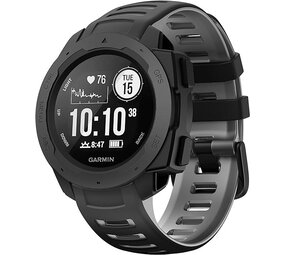 Strap-it® Garmin Instinct 1/2 Sport Armband (Schwarz/Grau)