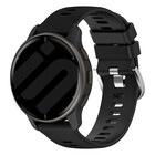 Strap-it® Strap-it Garmin Vivoactive 3 Silikon Armband (Schwarz)