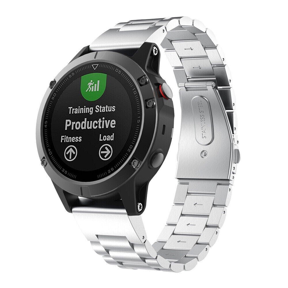 Strap-it® Strap-it Garmin Forerunner 965 Stahlarmband (Silber)
