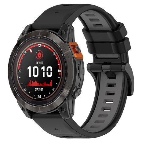 Strap-it® Strap-it Garmin Forerunner 965 Sport Schnallenarmband (Schwarz/Grau)