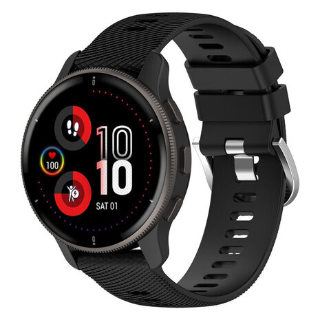 Strap-it® Strap-it Garmin Venu 2 Plus Silikon Armband (Schwarz)