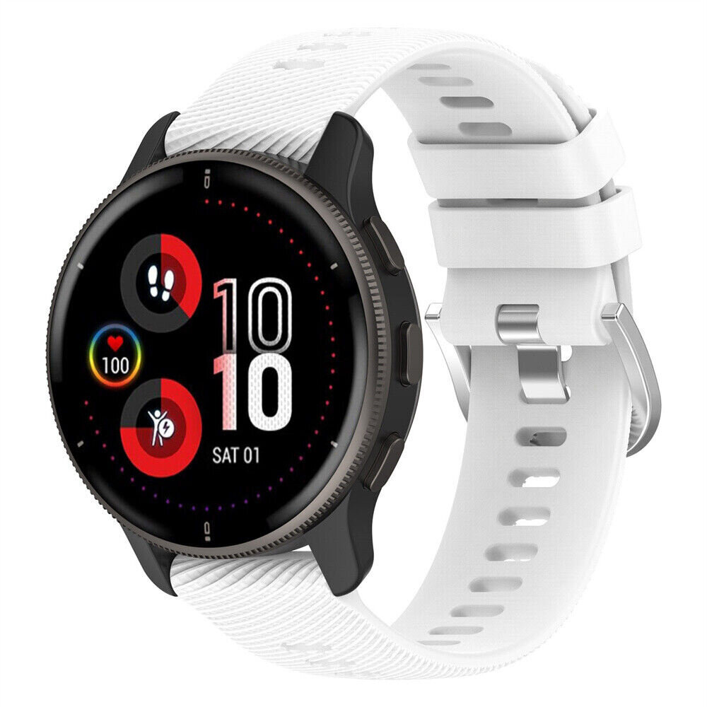Strap-it® Strap-it Garmin Venu 2 Plus Silikon Armband (Weiß)