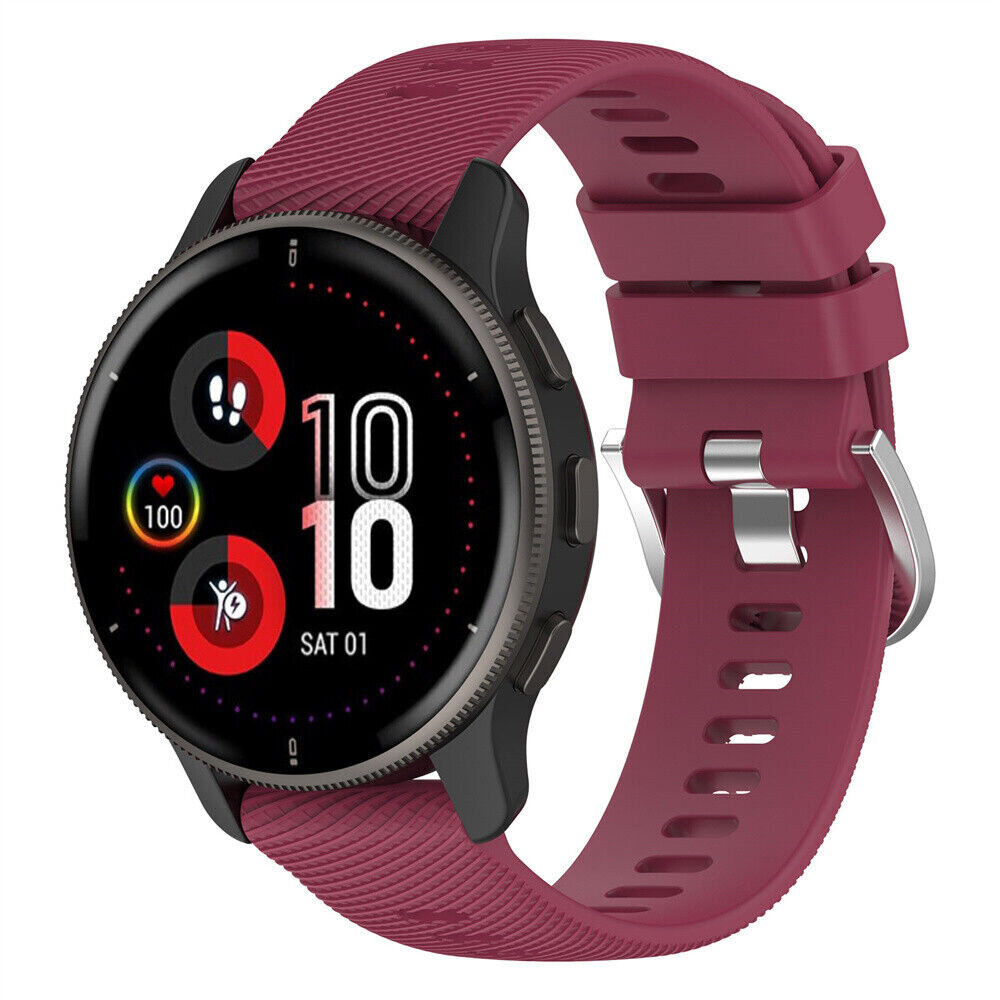 Strap-it® Strap-it Garmin Venu 2 Plus Silikon Armband (Weinrot)