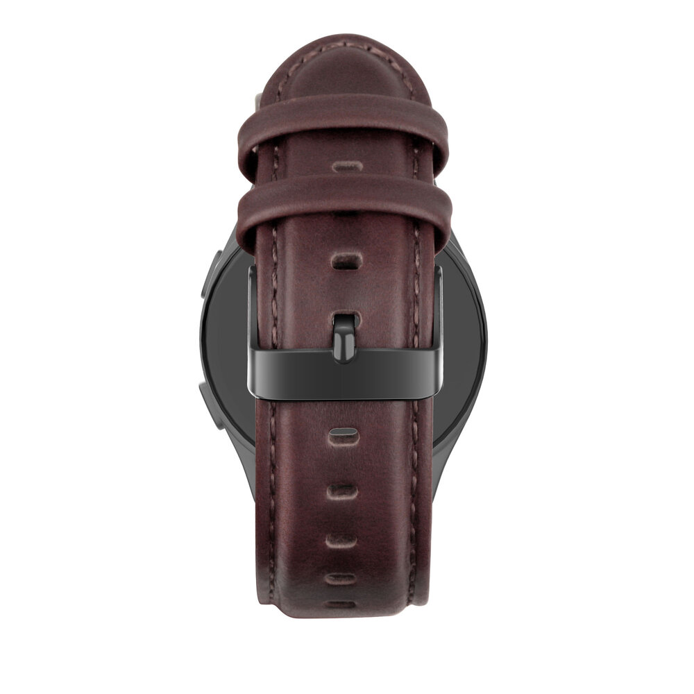 Bandz Bandz Amazfit Bip 5 Lederarmband 'Classic' (Dunkelbraun) Bandz Bandz Amazfit Bip 5 Lederarmband 'Classic' (Dunkelbraun)
