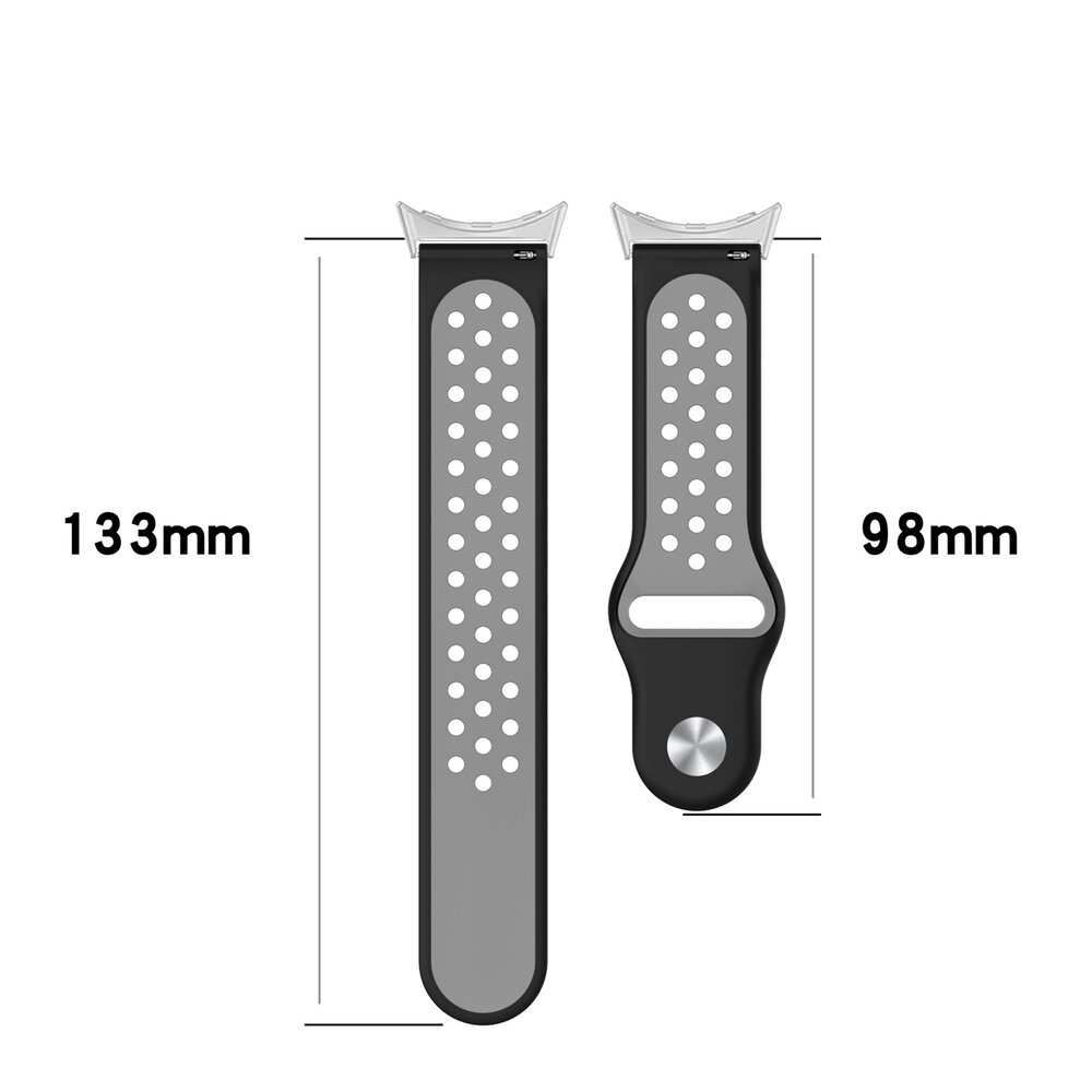 Strap-it® Strap-it Google Pixel Watch 1/2 Sport Armband (Schwarz/Rot)