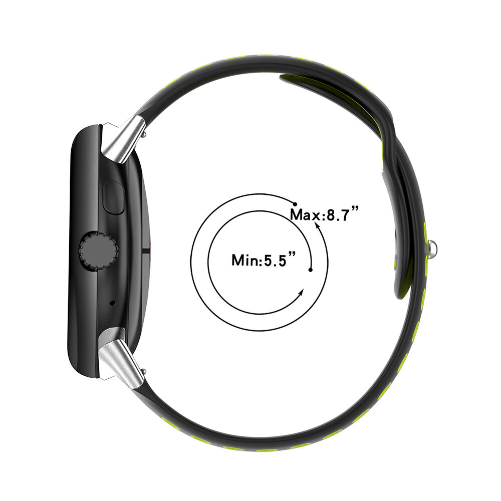 Strap-it® Strap-it Google Pixel Watch 1/2 Sport Armband (Schwarz/Grau)