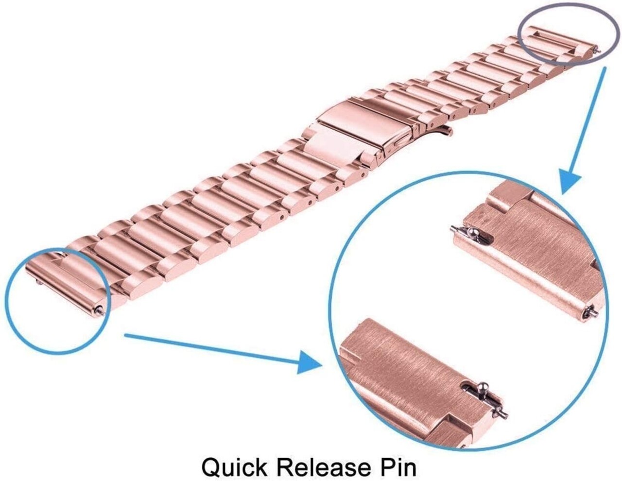 Strap-it® Strap-it Huawei Watch GT 4 - 41mm Stahlarmband (Rosa) Strap-it® Strap-it Huawei Watch GT 4 - 41mm Stahlarmband (Rosa)