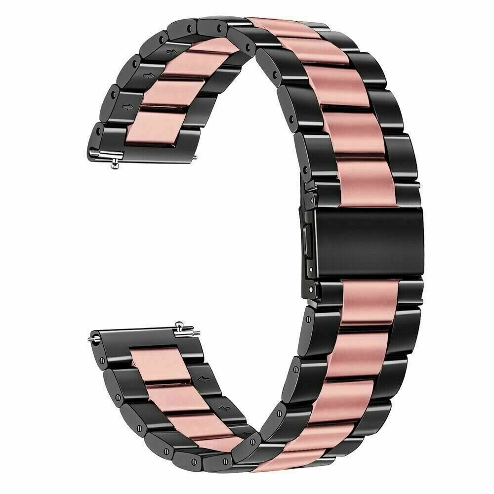 Strap-it® Strap-it Huawei Watch GT 4 - 41mm Stahlarmband (Schwarz/Rosa)