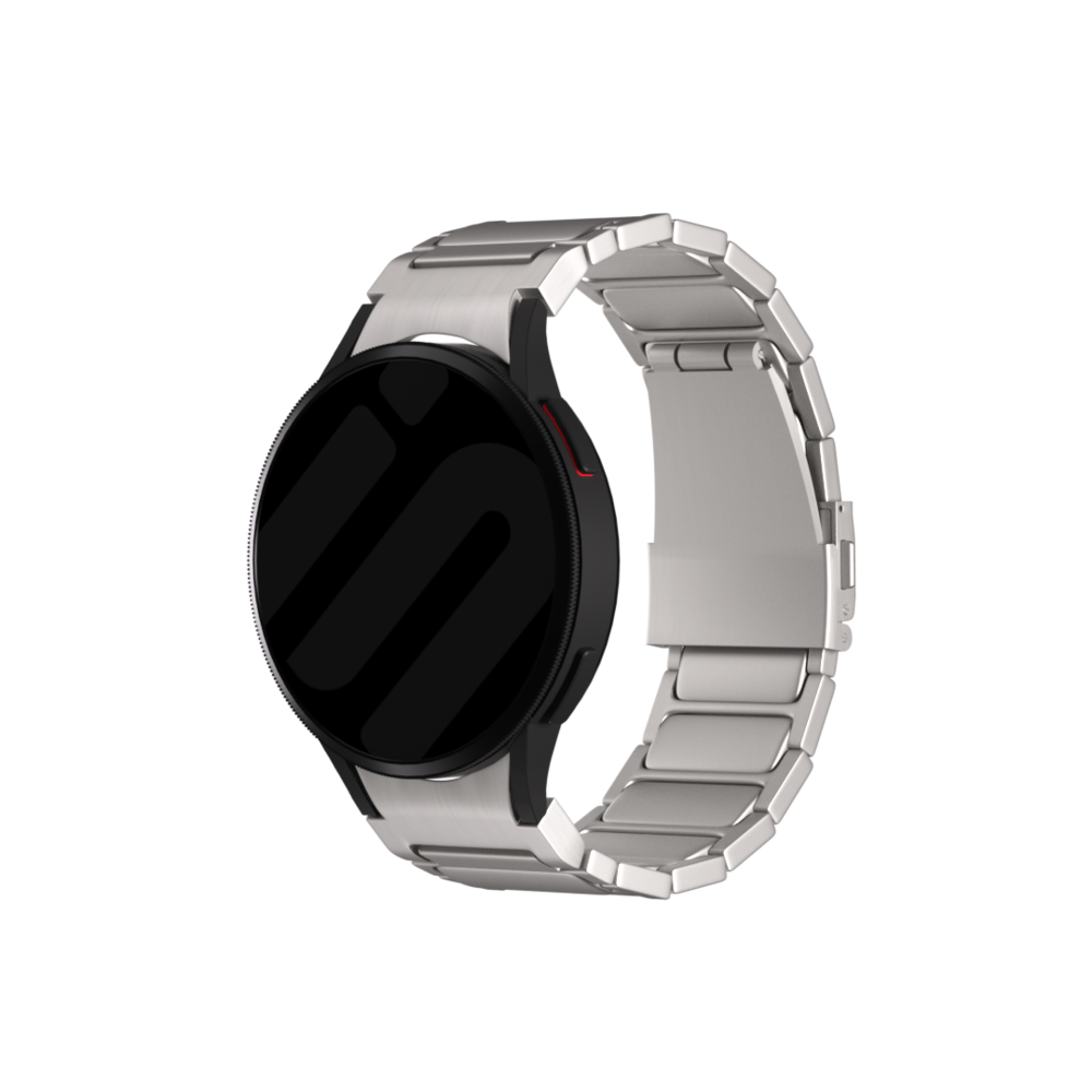 Strap-it® Strap-it Samsung Galaxy Watch 4 44mm 'One push' Luxus Titan Armband (Titan)