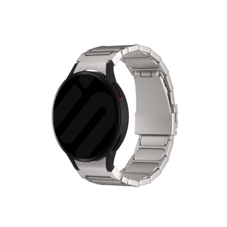 Strap-it® Strap-it Samsung Galaxy Watch 4 44mm 'One push' Luxus Titan Armband (Titan)