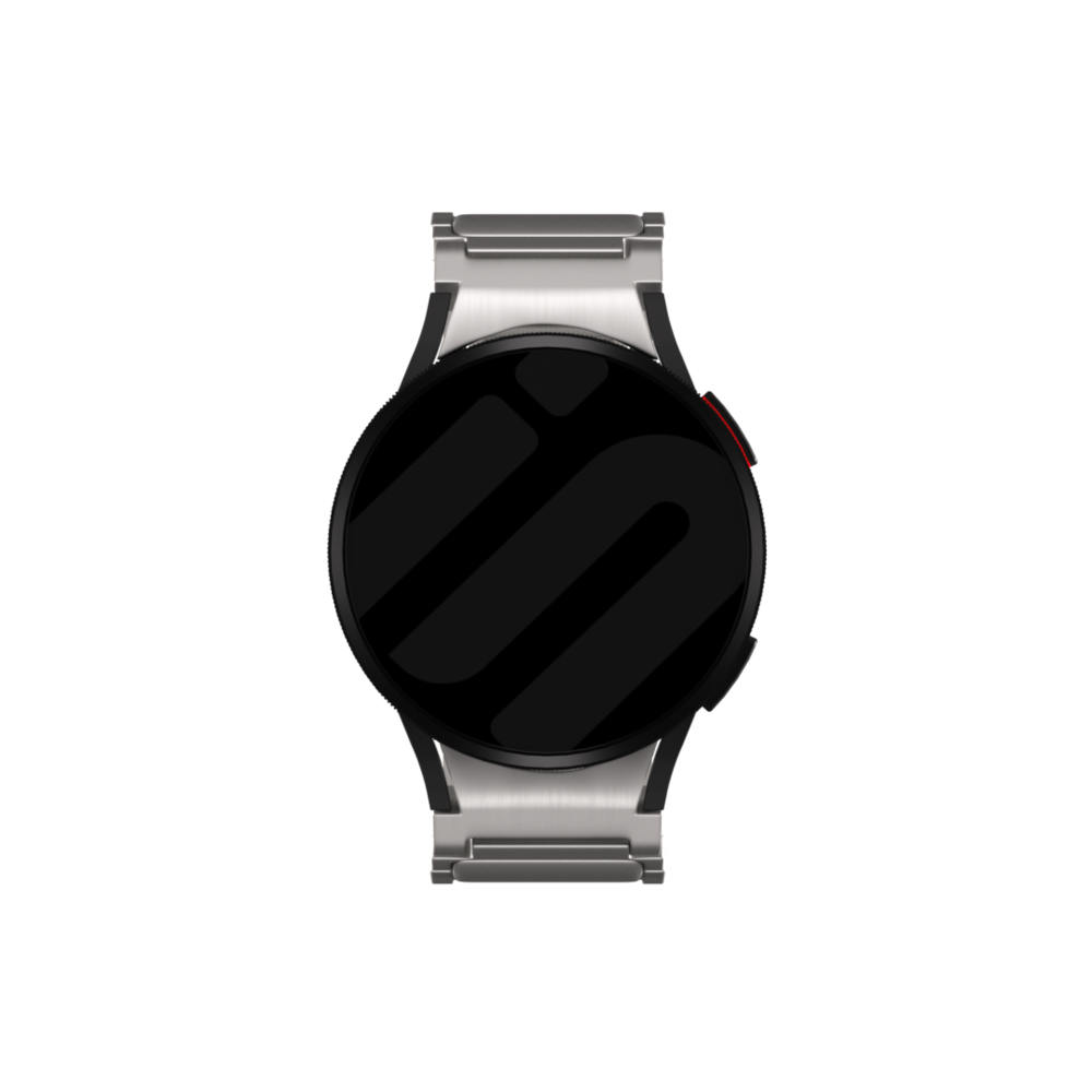 Strap-it® Strap-it Samsung Galaxy Watch 4 44mm 'One push' Luxus Titan Armband (Titan)