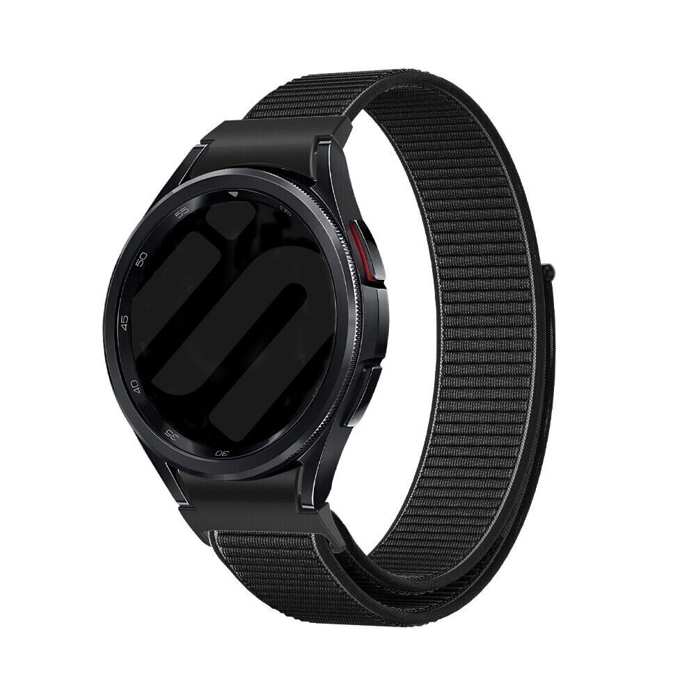 Strap-it® Strap-it Samsung Galaxy Watch 4 Classic 42mm 'One push' Nylon Armband (Schwarz)