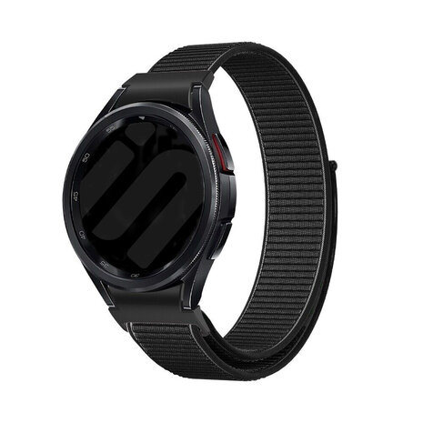 Strap-it® Strap-it Samsung Galaxy Watch 4 Classic 42mm 'One push' Nylon Armband (Schwarz)
