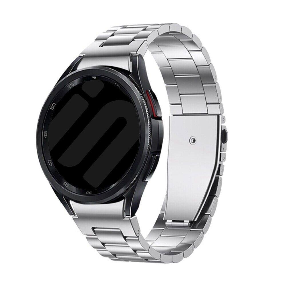 Strap-it® Strap-it Samsung Galaxy Watch 4 Classic 42mm 'One push' Stahlarmband (Silber)