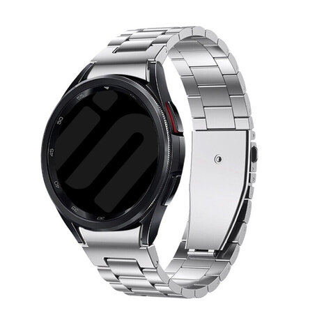 Strap-it® Strap-it Samsung Galaxy Watch 4 Classic 42mm 'One push' Stahlarmband (Silber)