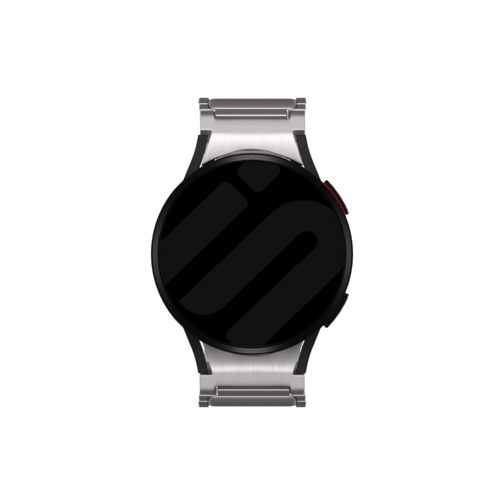 Strap-it® Strap-it Samsung Galaxy Watch 4 Classic 42mm 'One push' Luxus Titan Armband (Silber)