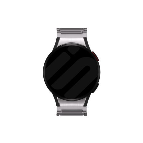 Strap-it® Strap-it Samsung Galaxy Watch 4 Classic 42mm 'One push' Luxus Titan Armband (Silber)