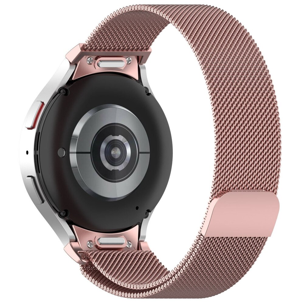 Strap-it® Strap-it Samsung Galaxy Watch 4 Classic 46mm 'One push' Milanaise Armband (Rosa)