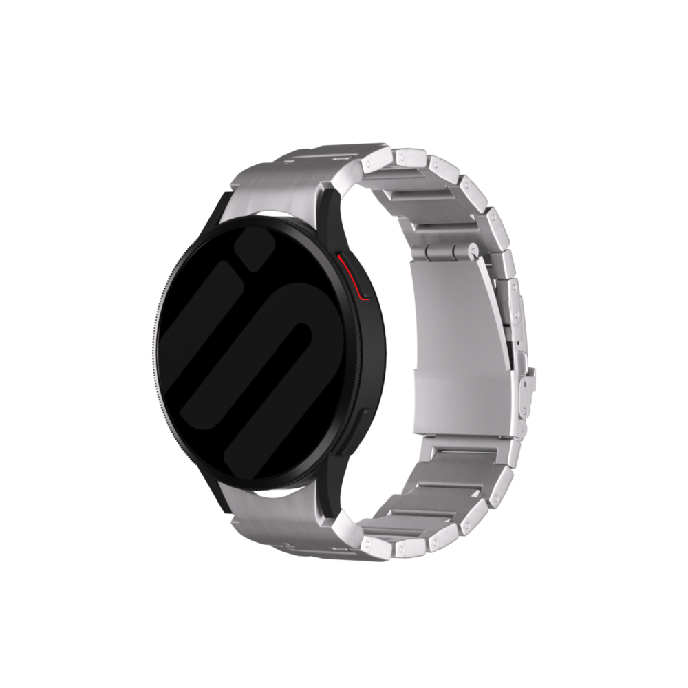 Strap-it® Strap-it Samsung Galaxy Watch 6 44mm 'One push' Titan Armband (Silber)