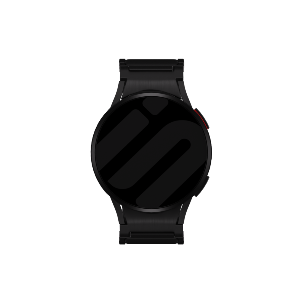 Strap-it® Strap-it Samsung Galaxy Watch 6 44mm 'One push' Luxus Titan Armband (Schwarz)