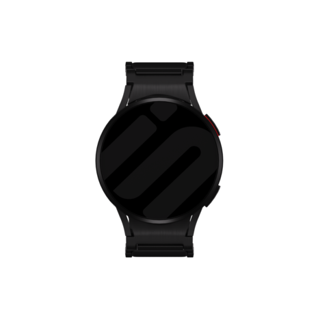 Strap-it® Strap-it Samsung Galaxy Watch 6 44mm 'One push' Luxus Titan Armband (Schwarz)