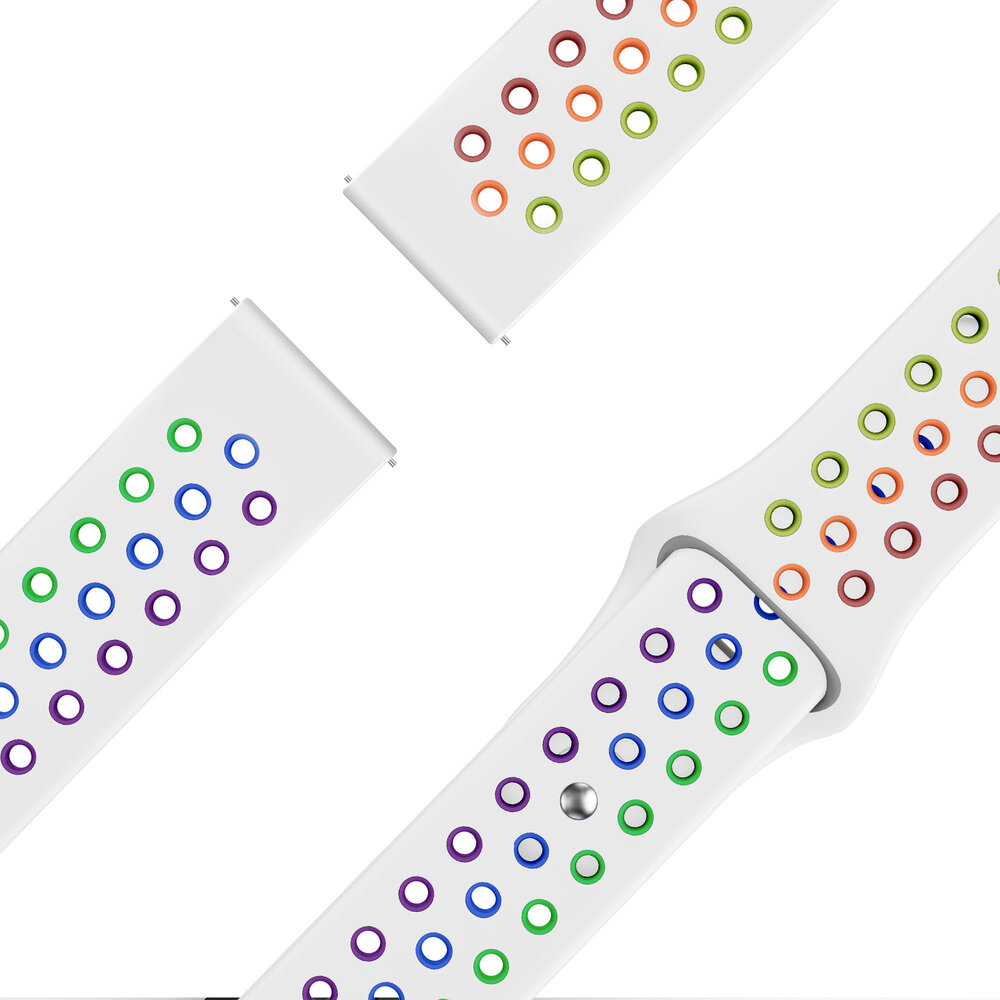 Bandz Bandz Amazfit Bip U (Pro) Sportarmband 'Deluxe' (Weiß/Regenbogen) Bandz Bandz Amazfit Bip U (Pro) Sportarmband 'Deluxe' (Weiß/Regenbogen)