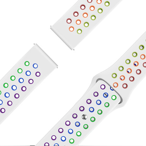 Bandz Bandz Amazfit Bip U (Pro) Sportarmband 'Deluxe' (Weiß/Regenbogen) Bandz Bandz Amazfit Bip U (Pro) Sportarmband 'Deluxe' (Weiß/Regenbogen)