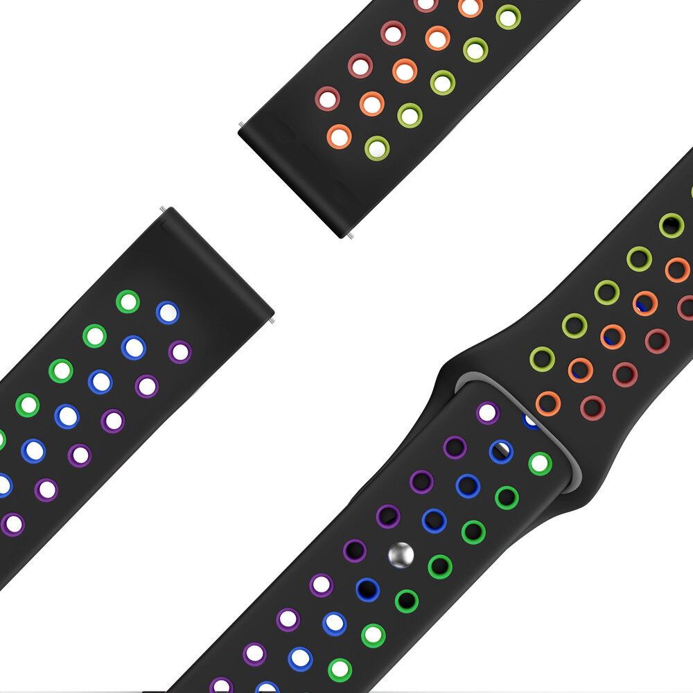 Bandz Bandz Amazfit GTS 4 Sportarmband 'Deluxe' (Schwarz/Regenbogen) Bandz Bandz Amazfit GTS 4 Sportarmband 'Deluxe' (Schwarz/Regenbogen)