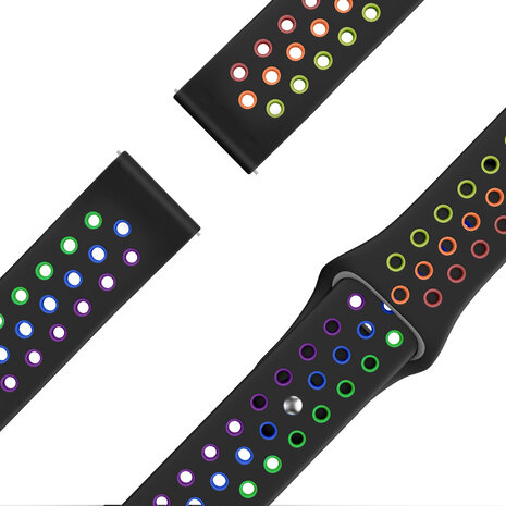 Bandz Bandz Amazfit GTS 4 Sportarmband 'Deluxe' (Schwarz/Regenbogen) Bandz Bandz Amazfit GTS 4 Sportarmband 'Deluxe' (Schwarz/Regenbogen)