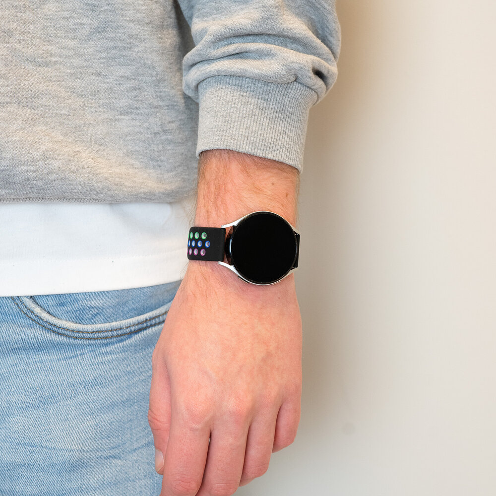 Bandz Bandz Amazfit GTS 4 Sportarmband 'Deluxe' (Schwarz/Regenbogen) Bandz Bandz Amazfit GTS 4 Sportarmband 'Deluxe' (Schwarz/Regenbogen)