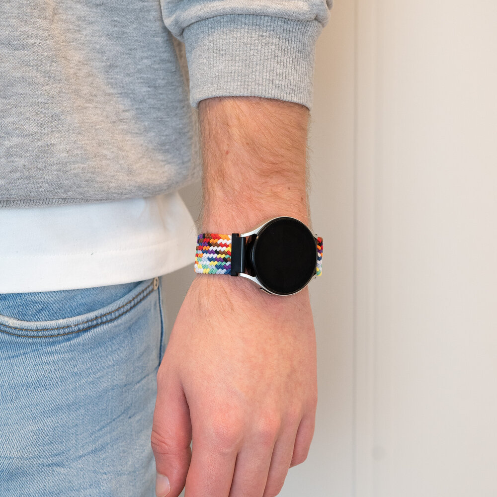 Bandz Bandz Amazfit Bip 3 (Pro) geflochtenes Nylon Band (Regenbogen) Bandz Bandz Amazfit Bip 3 (Pro) geflochtenes Nylon Band (Regenbogen)