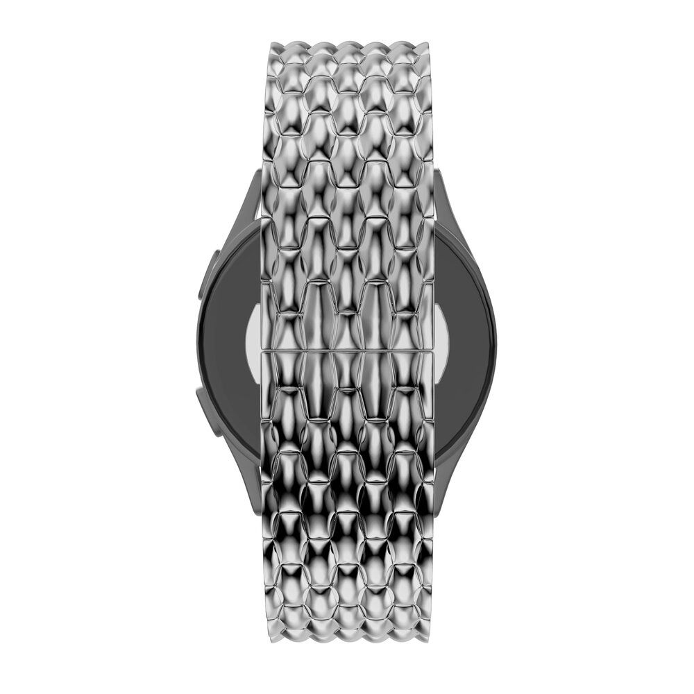 Bandz Bandz Amazfit Bip 3 (Pro) Stahlarmband 'Dragon' (Silber) Bandz Bandz Amazfit Bip 3 (Pro) Stahlarmband 'Dragon' (Silber)