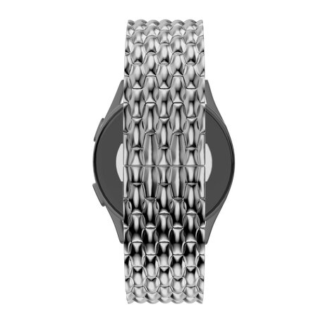 Bandz Bandz Amazfit Bip 3 (Pro) Stahlarmband 'Dragon' (Silber) Bandz Bandz Amazfit Bip 3 (Pro) Stahlarmband 'Dragon' (Silber)