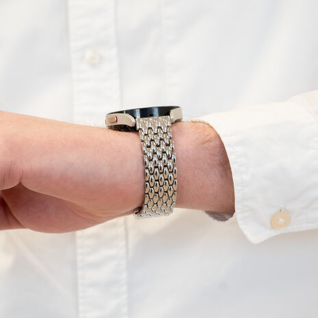 Bandz Bandz Amazfit Bip 3 (Pro) Stahlarmband 'Dragon' (Silber) Bandz Bandz Amazfit Bip 3 (Pro) Stahlarmband 'Dragon' (Silber)