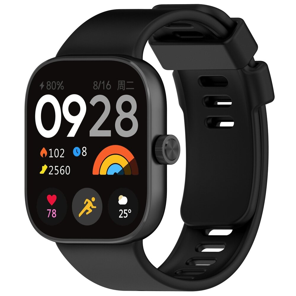 Strap-it® Strap-it Redmi Watch 4 Silikonarmband (Schwarz)