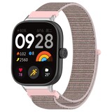 Strap-it® Redmi Watch 4 Nylon Armband (Rosa Sand)