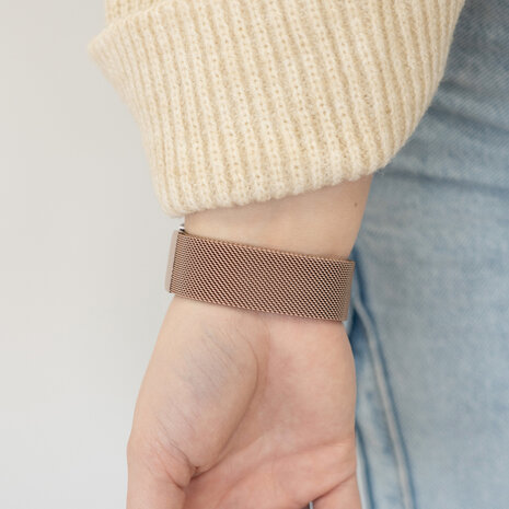 Strap-it® Strap-it Samsung Galaxy Watch 6 Classic 43mm 'One push' Milanese Armband (Rosegold) Strap-it® Strap-it Samsung Galaxy Watch 6 Classic 43mm 'One push' Milanese Armband (Rosegold)