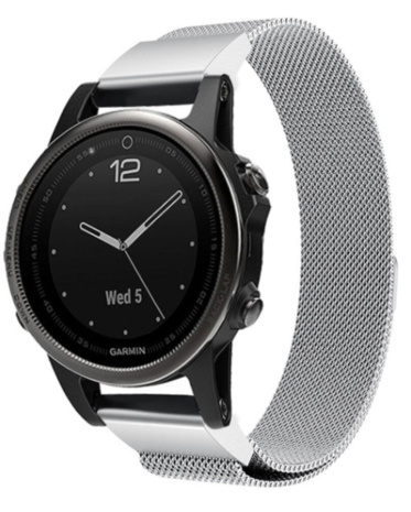 Strap-it® Strap-it Garmin Epix Pro (Gen 2) 42mm Milanaise Armband (Silber) Strap-it® Strap-it Garmin Epix Pro (Gen 2) 42mm Milanaise Armband (Silber)