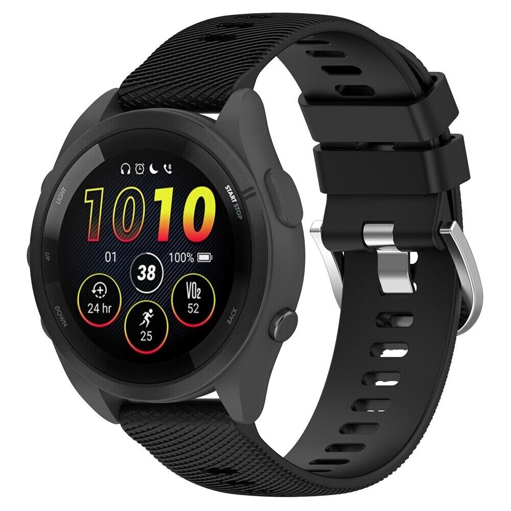 Strap-it® Strap-it Garmin Forerunner 265 Silikonarmband (Schwarz)