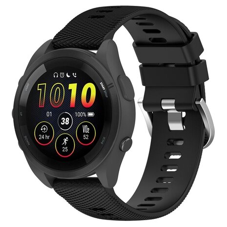 Strap-it® Strap-it Garmin Forerunner 265 Silikonarmband (Schwarz)