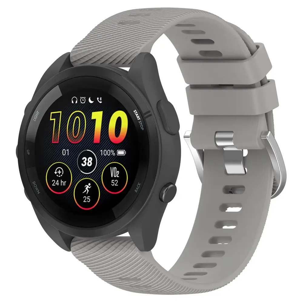 Strap-it® Strap-it Garmin Forerunner 265 Silikonarmband (Hellgrau)