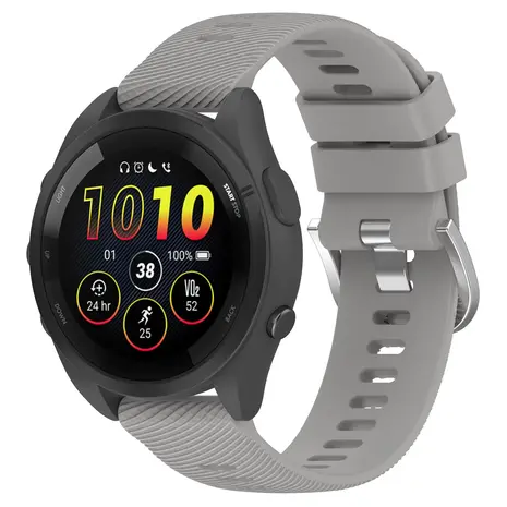 Strap-it® Strap-it Garmin Forerunner 265 Silikonarmband (Hellgrau)