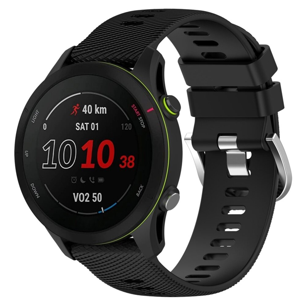 Strap-it® Strap-it Garmin Forerunner 255 Silikonarmband (Schwarz)