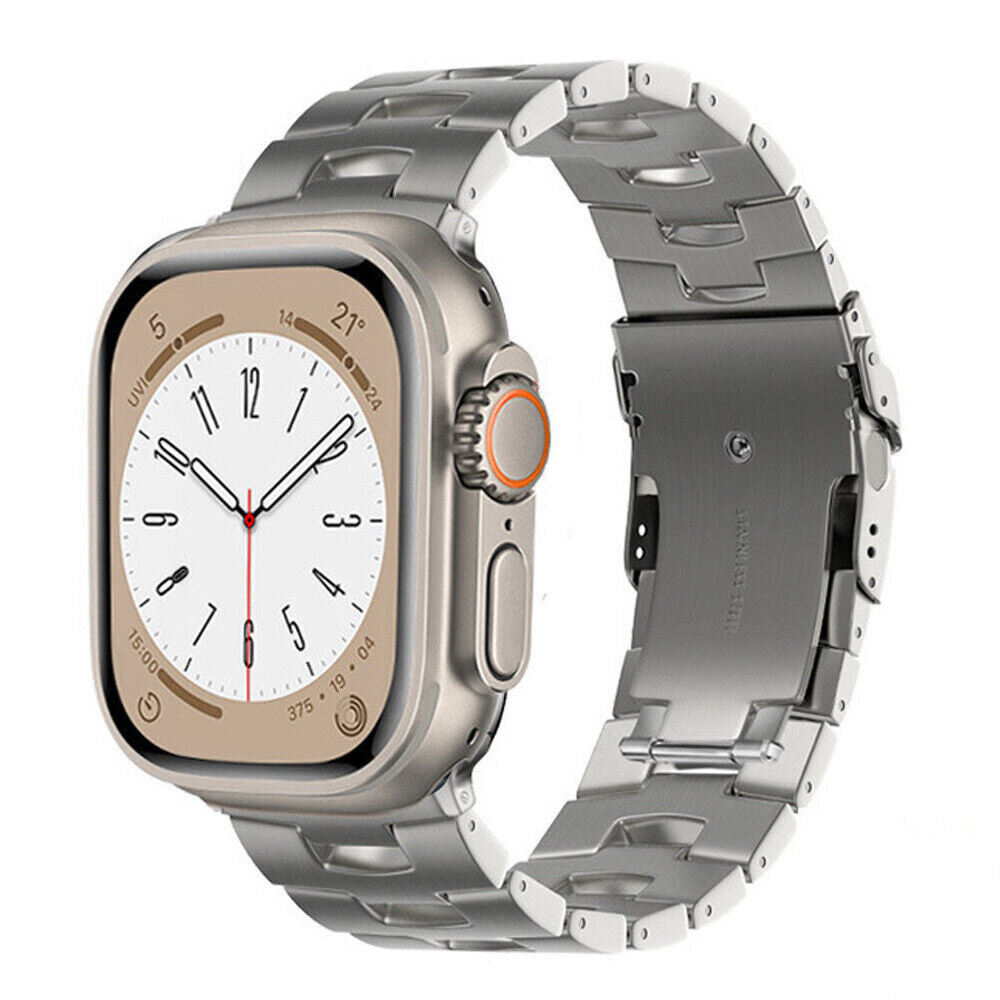 Strap-it® Strap-it Apple Watch Titan Grain Band (Silber)